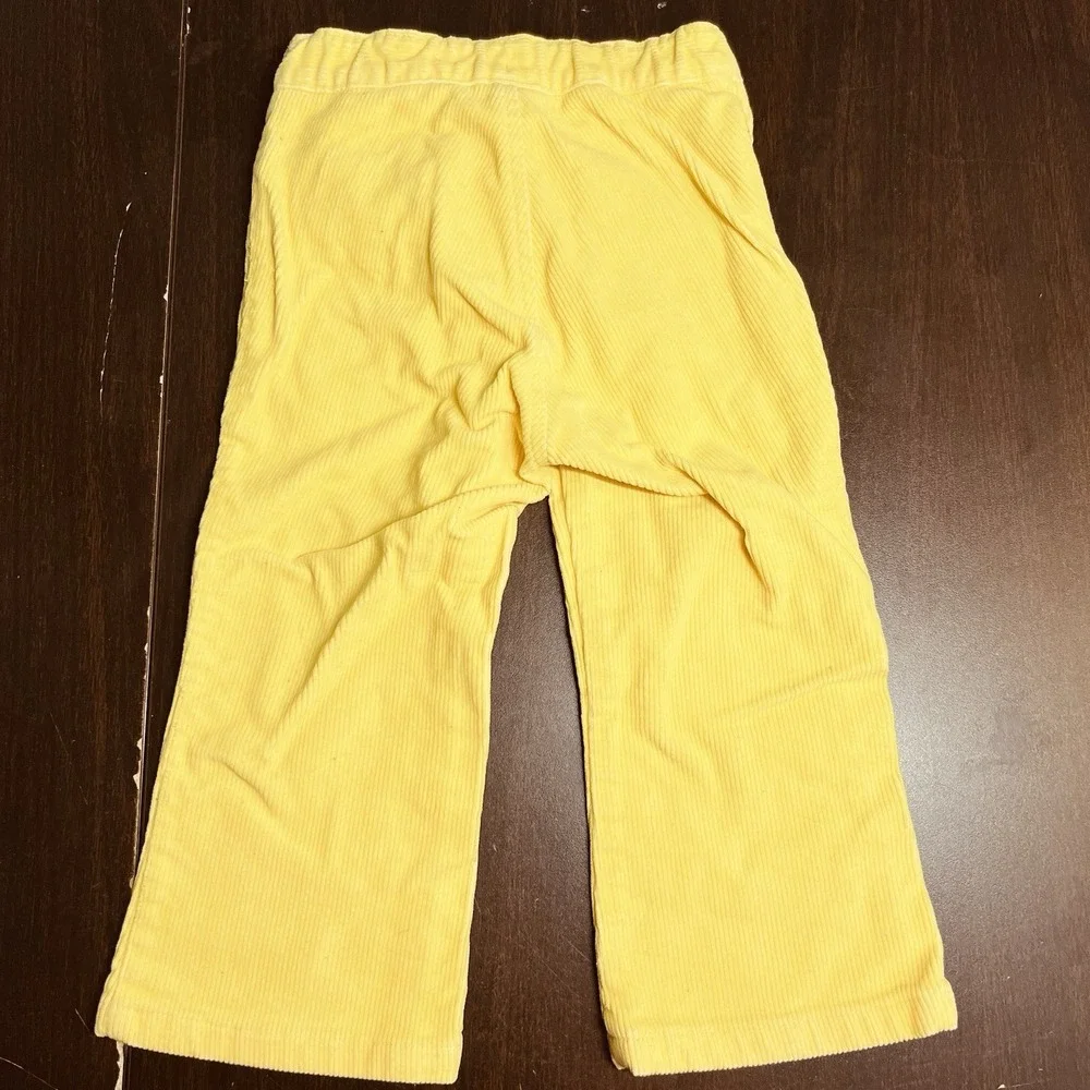 Vtg Gap Girls 2T Yellow Corduroy‎ Pants Button Flap Front Pockets Adjustable Y2K